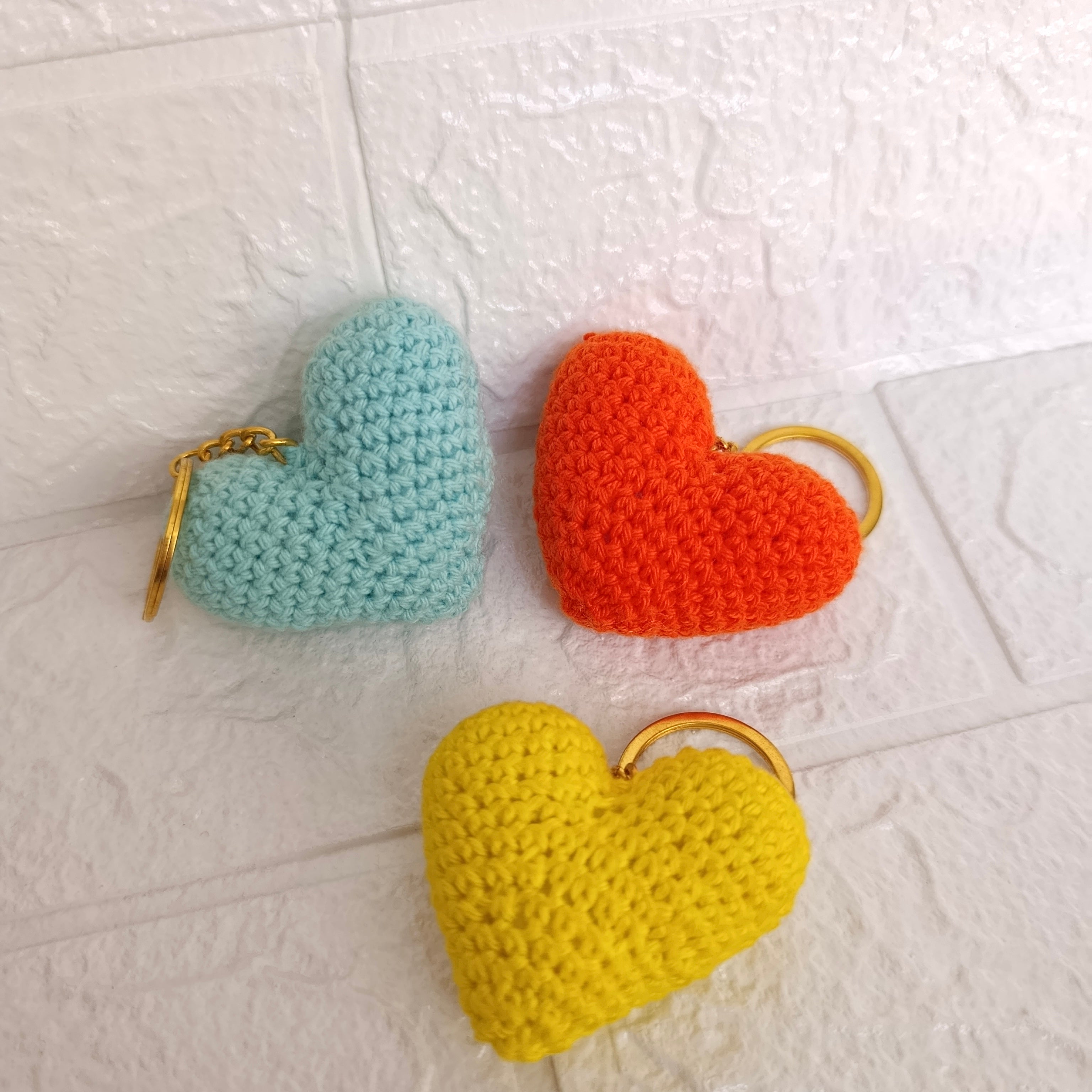 Llavero Corazón Mediano en Crochet
