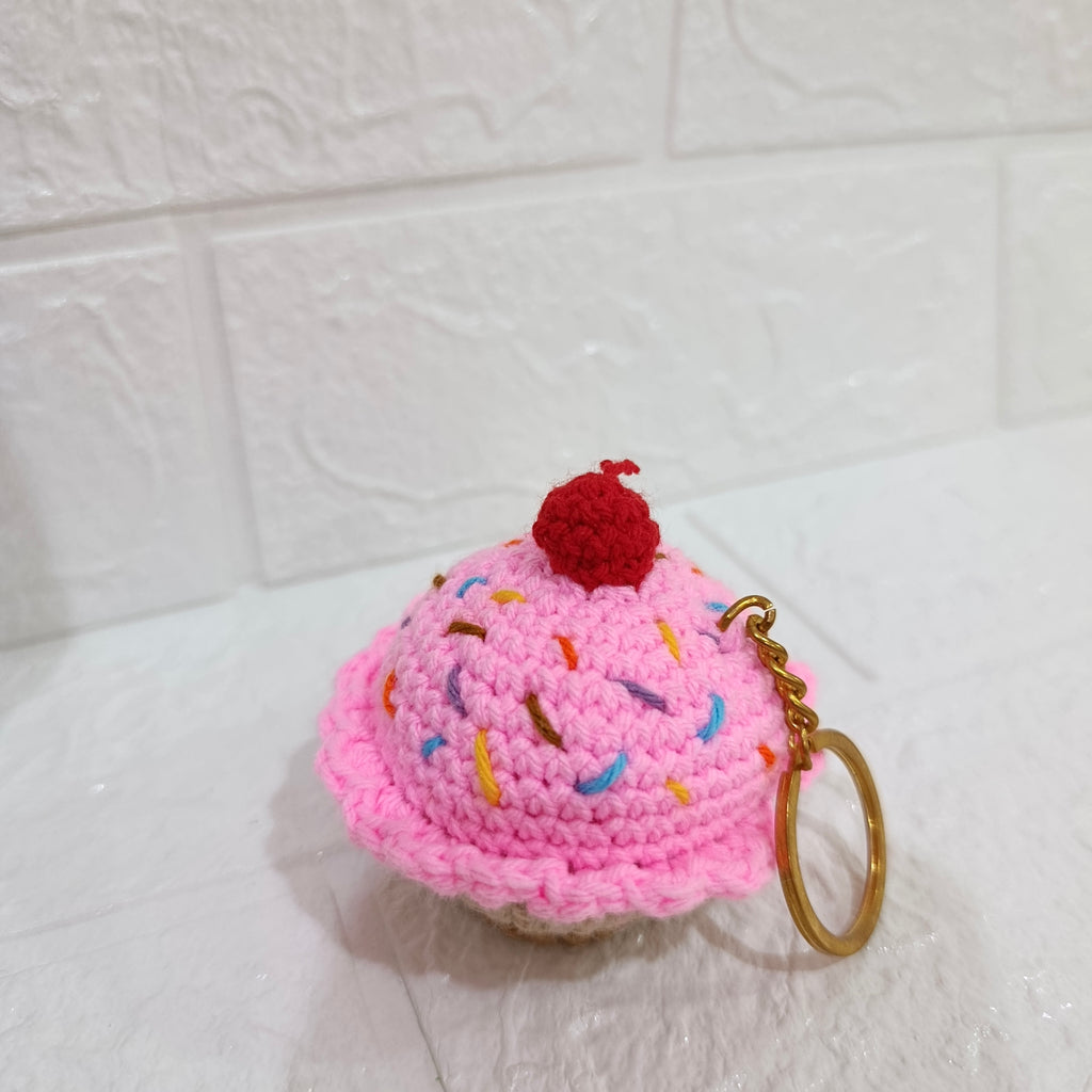 Llavero Cupcakes Tejido en Crochet