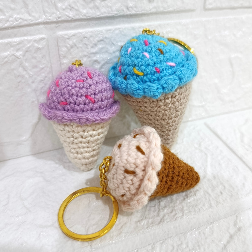 Llavero Helados Tejido en Crochet