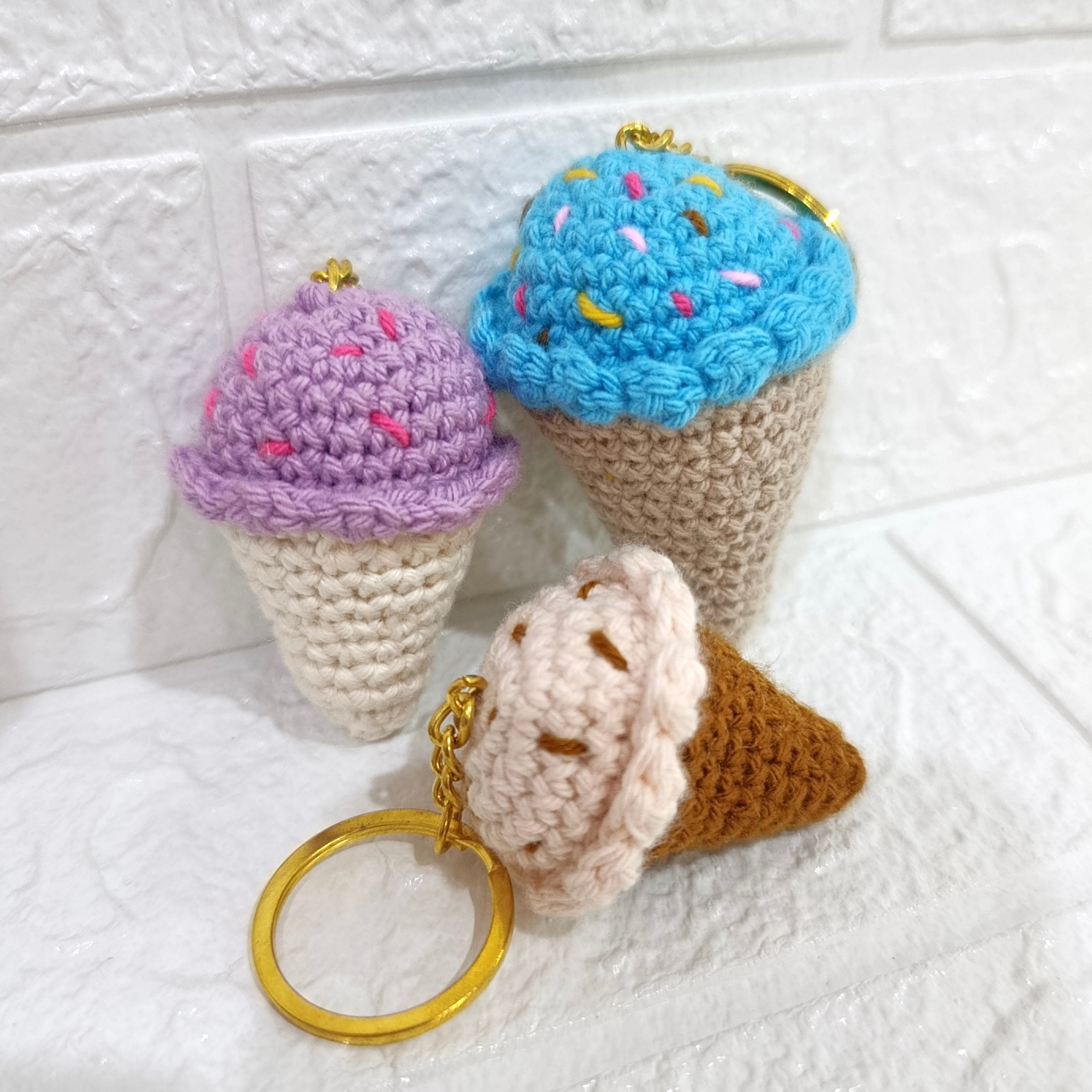 Llavero Helados Tejido en Crochet