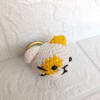 Llavero Carita Mini de Gato en Crochet con Mancha Amarilla