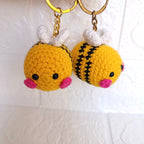 Llavero Abeja en Crochet Artesanal