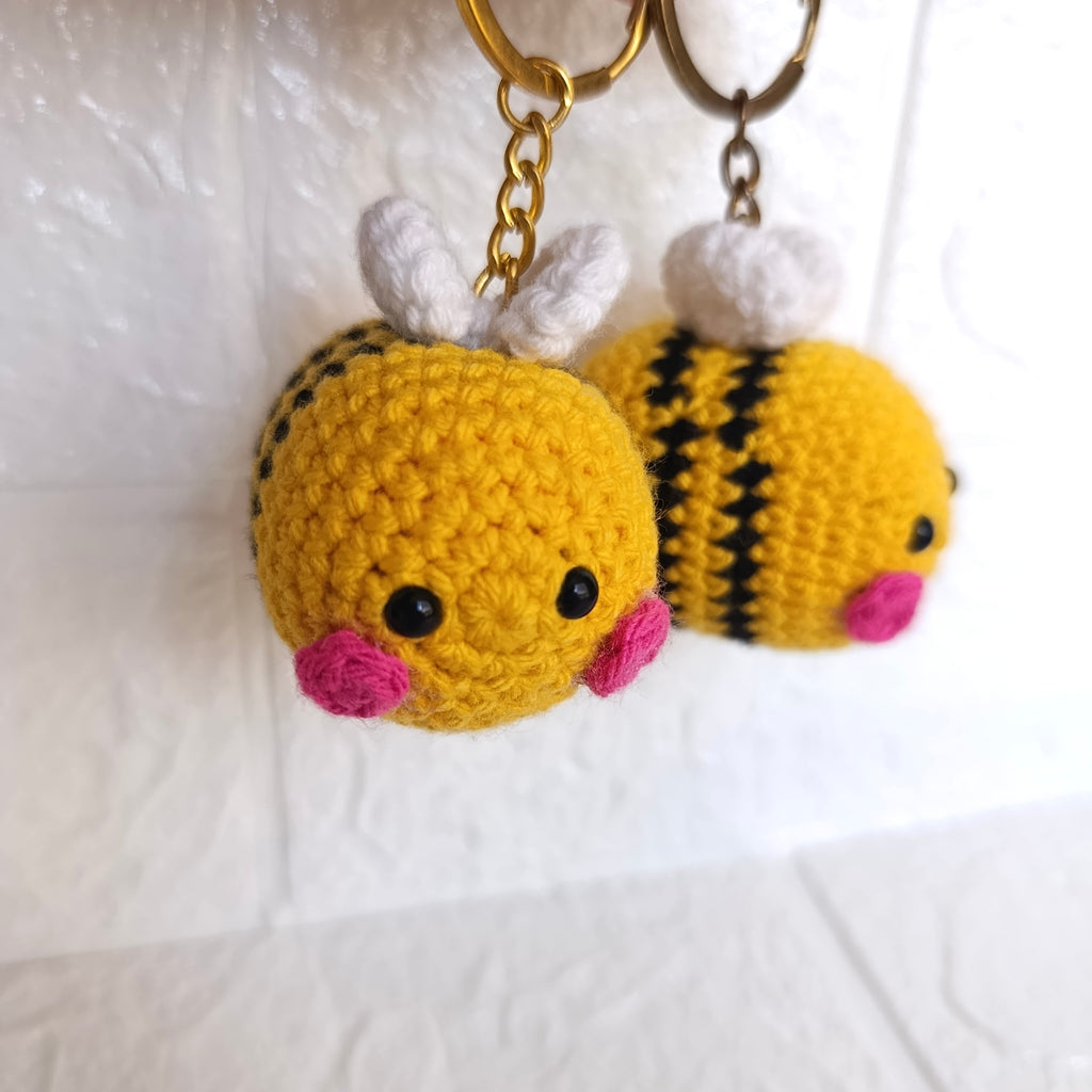 Llavero Abeja en Crochet Artesanal