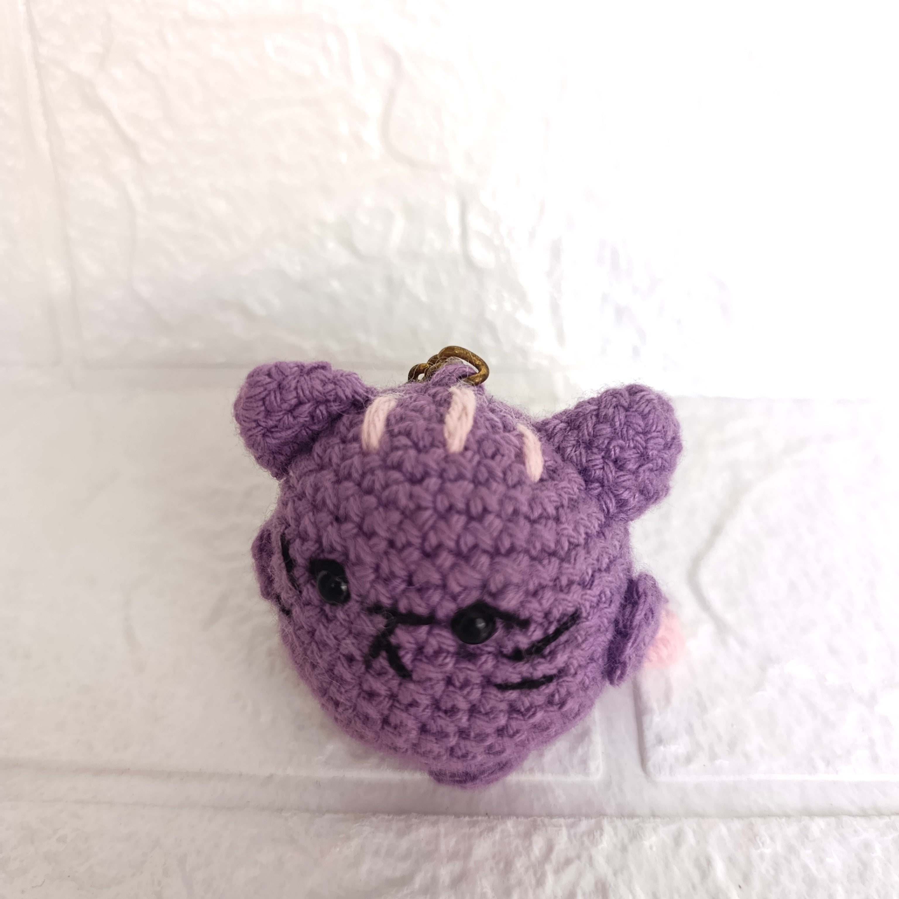 Llavero Gato Pequeño Lila en Crochet