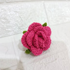 Llavero de Rosas Tejidas a Mano en Crochet