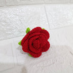 Llavero de Rosas Tejidas a Mano en Crochet