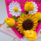 Ramo Mix Floral de Flores Amarillas en Crochet