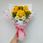 Ramo Happy Primavera de Flores Amarillas en Crochet