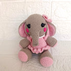Elefante Amigurumi con Vestido Rosa en Crochet  –  13.5 cm