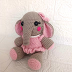 Elefante Amigurumi con Vestido Rosa en Crochet  –  13.5 cm