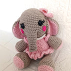 Elefante Amigurumi con Vestido Rosa en Crochet  –  13.5 cm