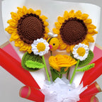 Ramo Abeja Primavera con Flores Amarillas en Crochet