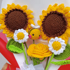 Ramo Abeja Primavera con Flores Amarillas en Crochet
