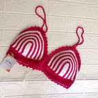 Top Crochet Fucsia con Blanco – Talla M