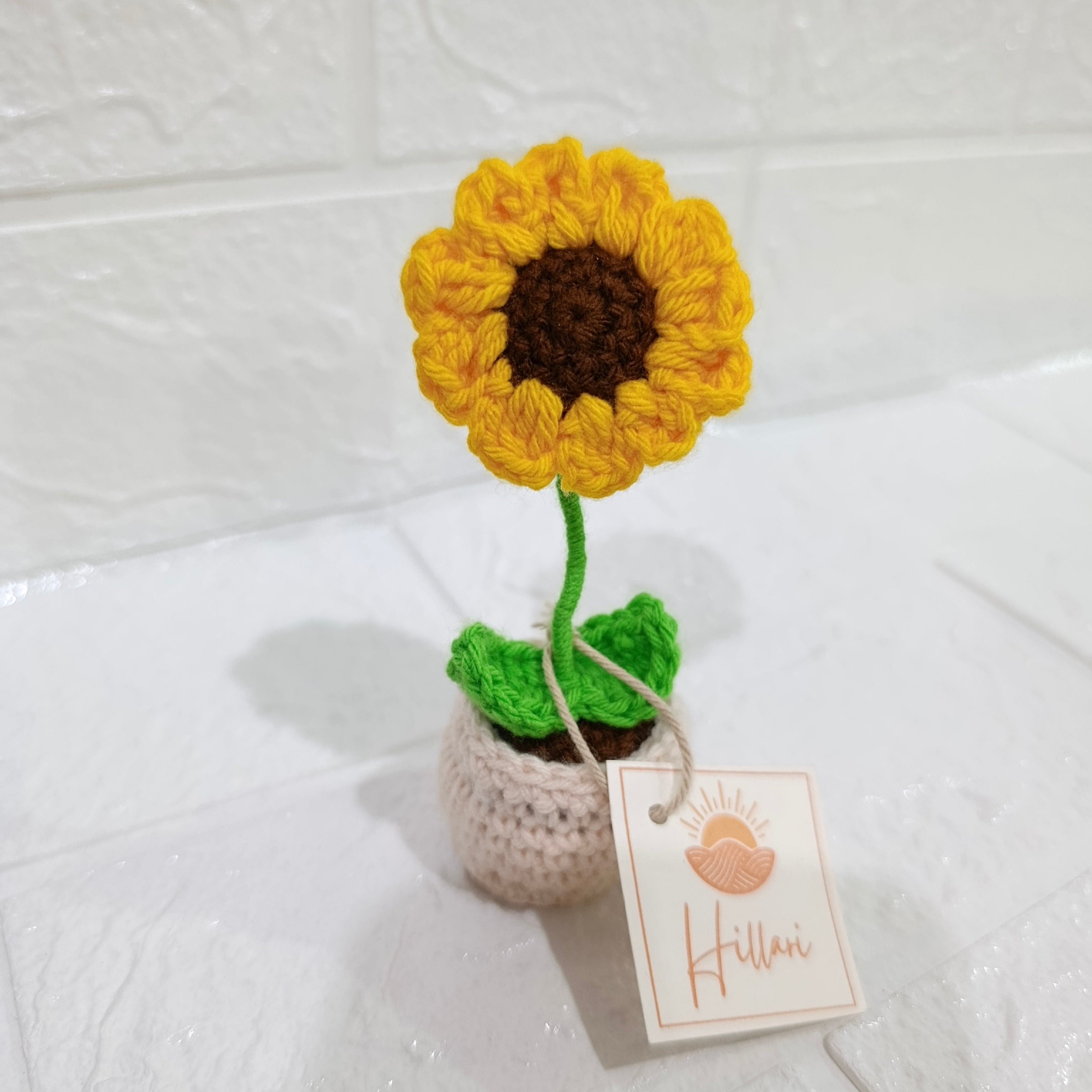 Maceta Mini Girasol en Crochet