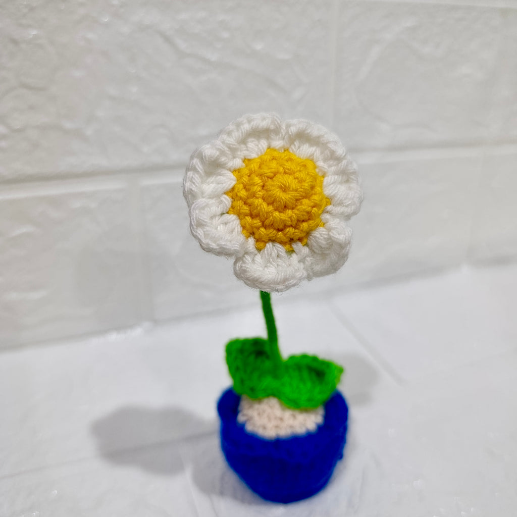 Maceta Mini Margaritas Tejidas en Crochet