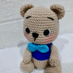 Osito Amigurumi Turquesa con Corbata en Crochet
