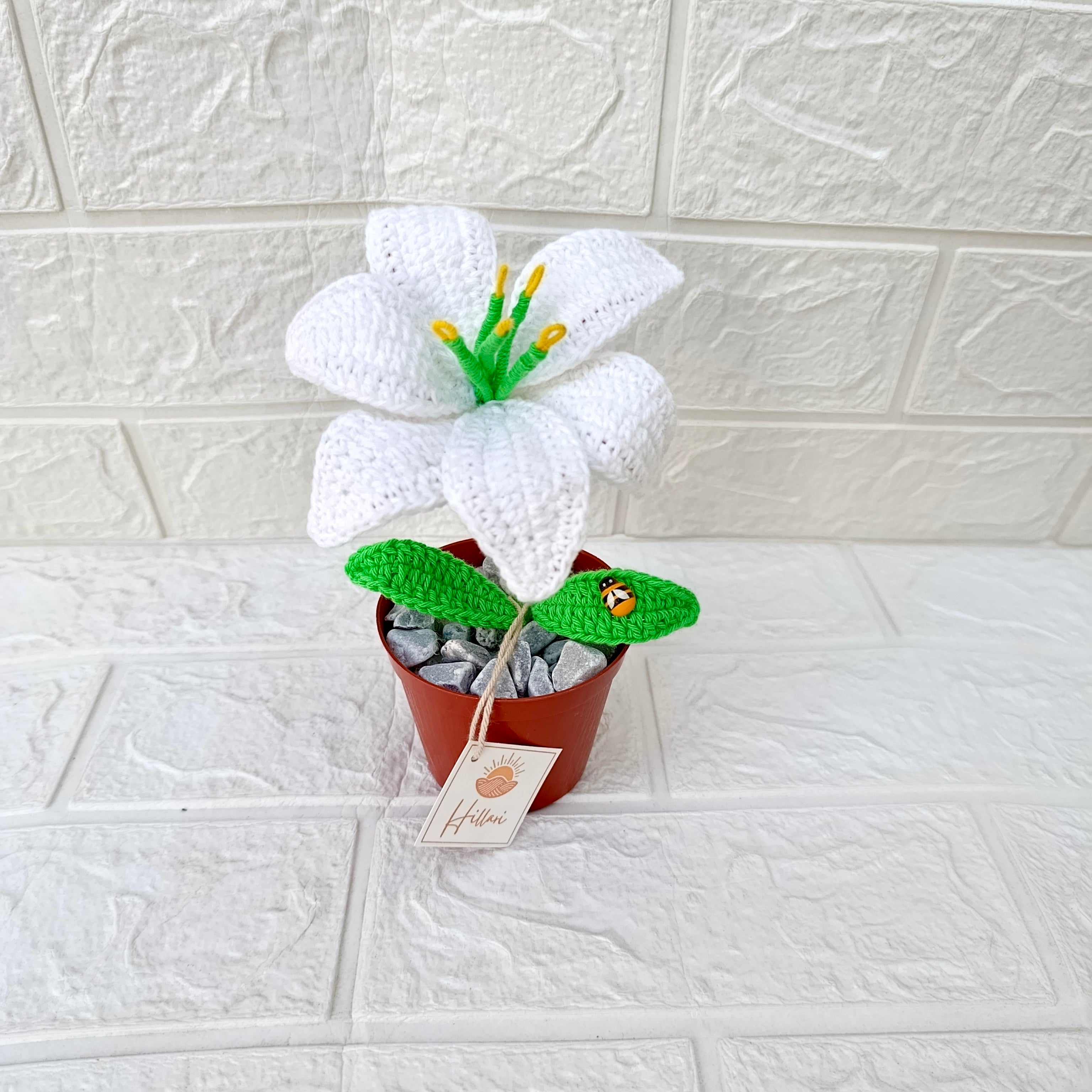 Maceta de lirio tejido crochet