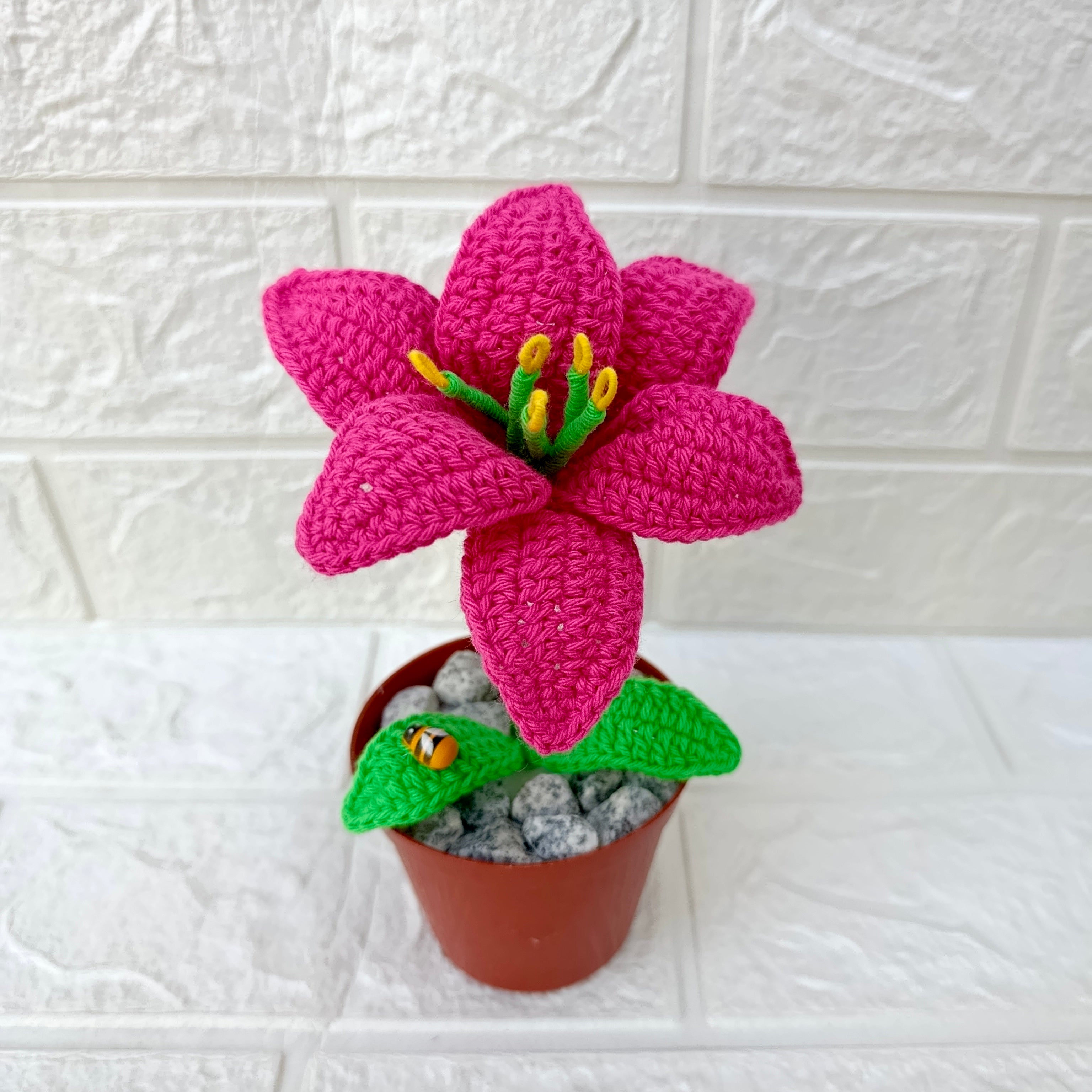 Maceta de lirio tejido crochet