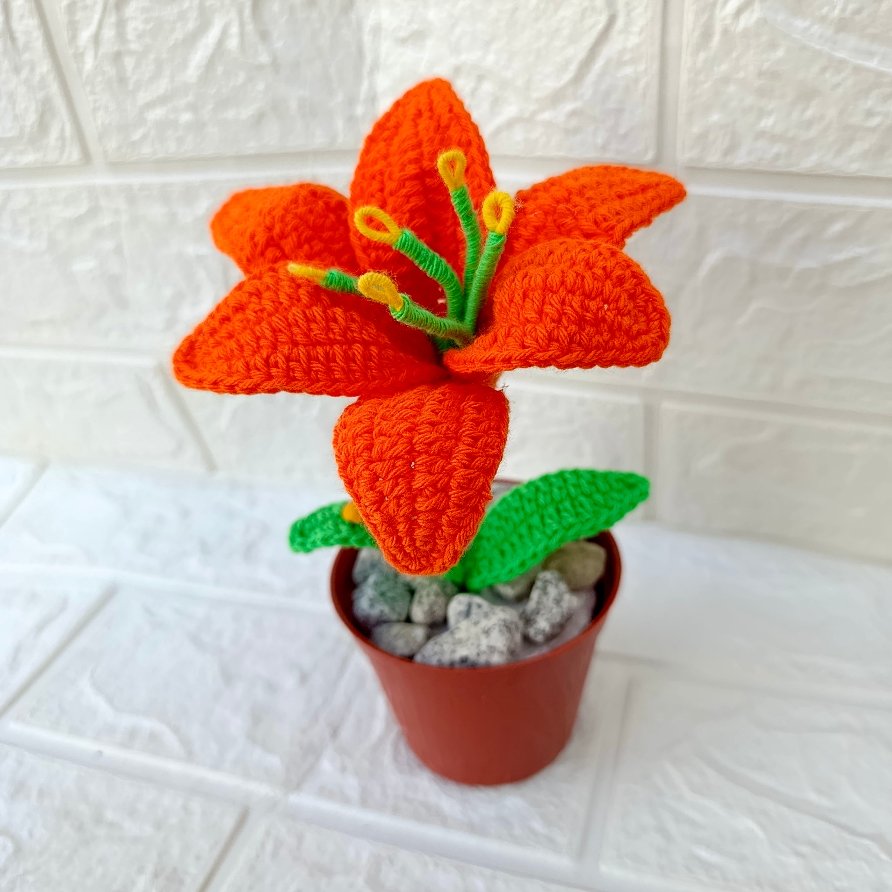 Maceta de lirio tejido crochet