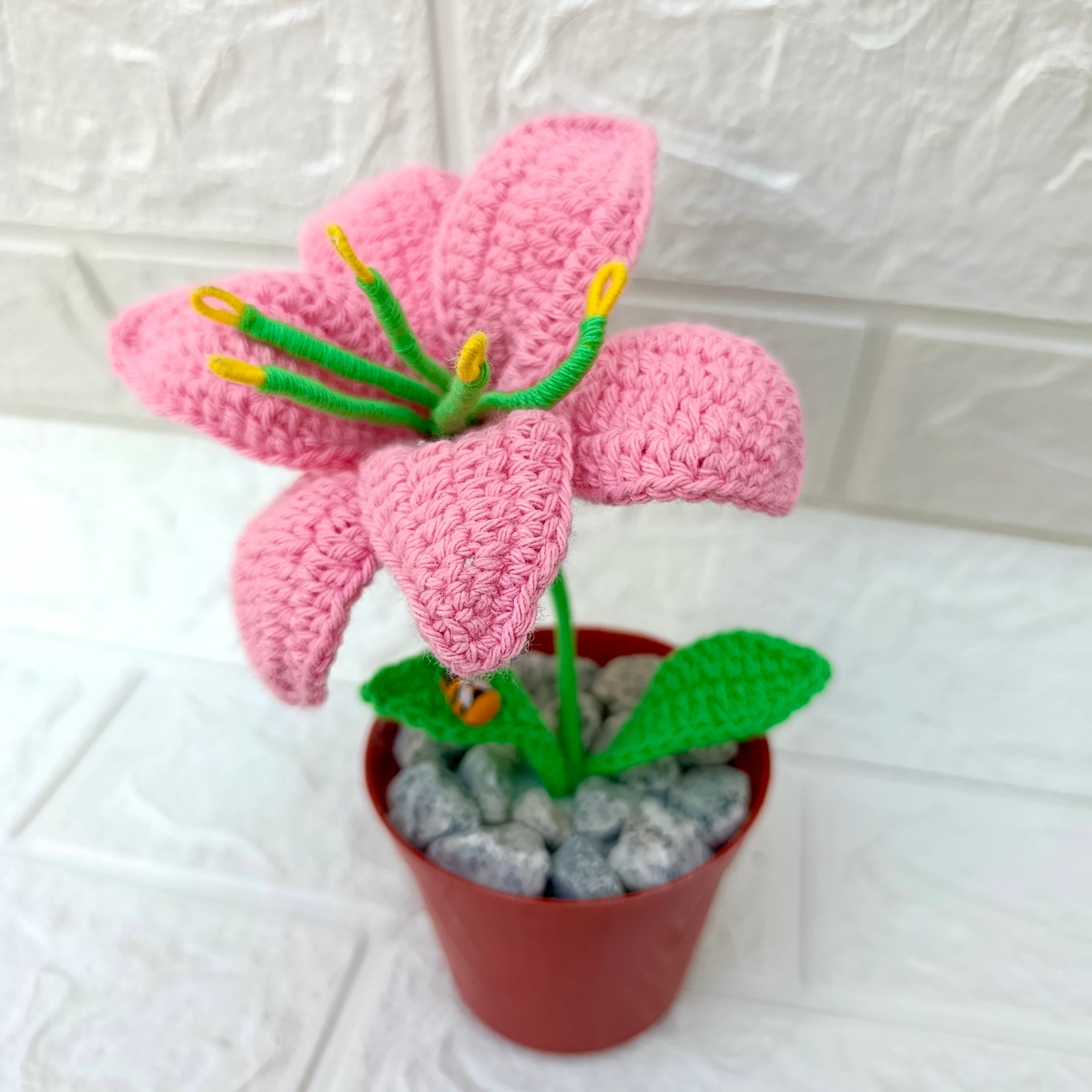 Maceta de lirio tejido crochet