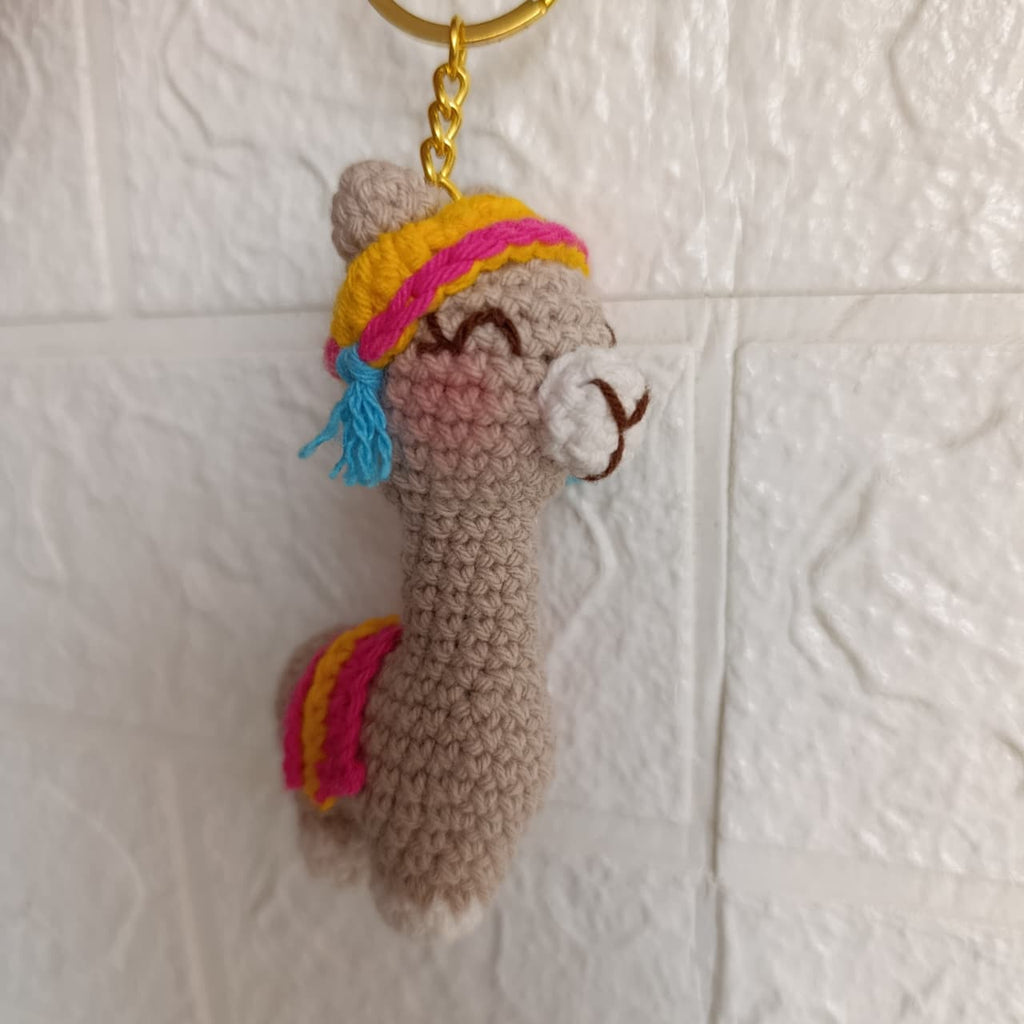Llavero de Llamita Crochet 10 cm · Tejido a Mano