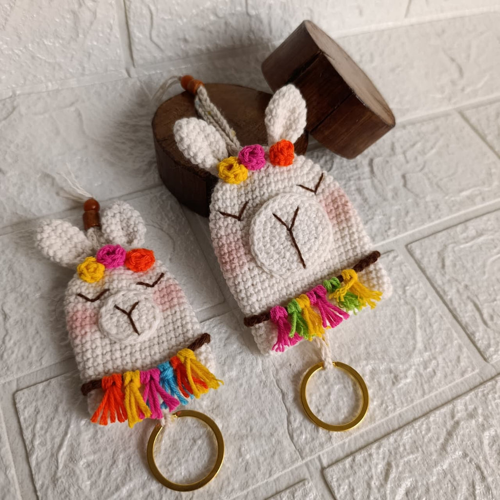Llaverito Ponpón Crochet · Llavero Llamita Andina Tejida