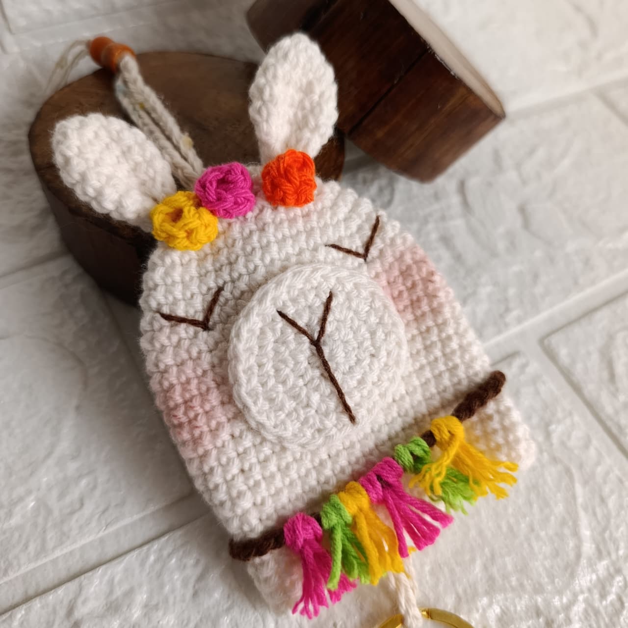 Llaverito Ponpón Crochet · Llavero Llamita Andina Tejida