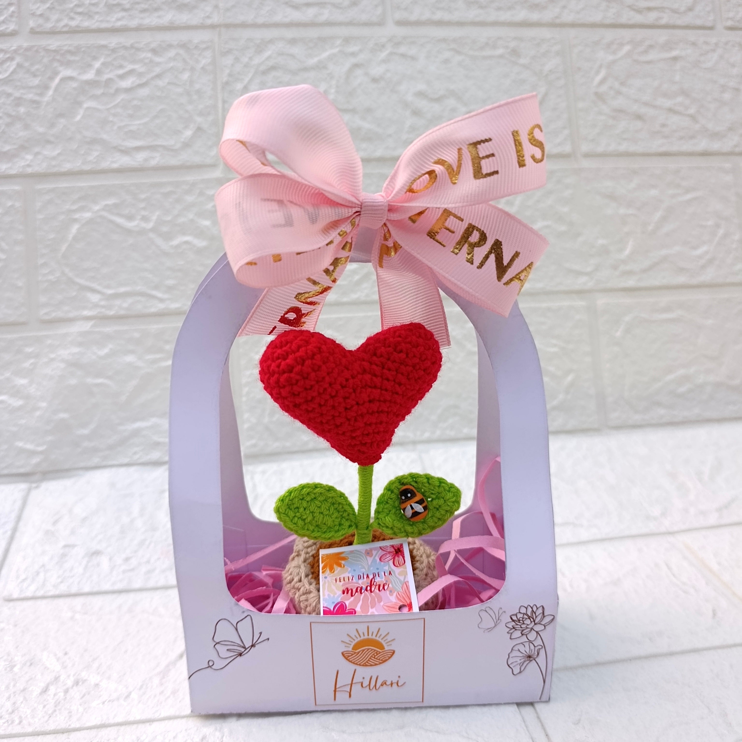 Mini Maceta Corazón Tejida