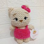 Osita de Chenille con Vestido Fucsia