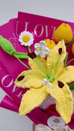 Ramo Premium de Lirio Tejido a Crochet - Ramo Gold