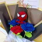 Ramo Spiderman Crochet con Rosas Tejidas