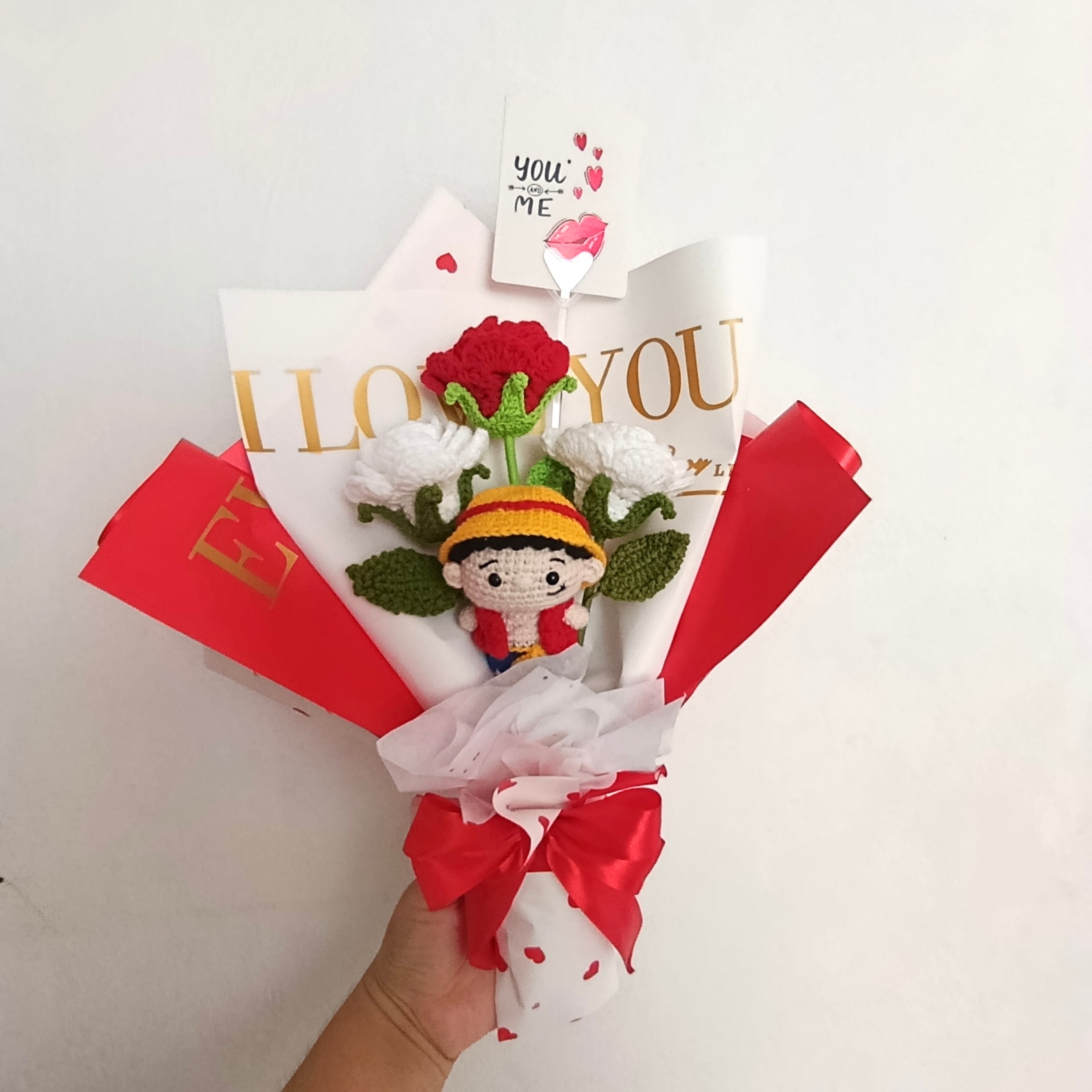 Ramo Luffy San Valentín Tejido en Crochet
