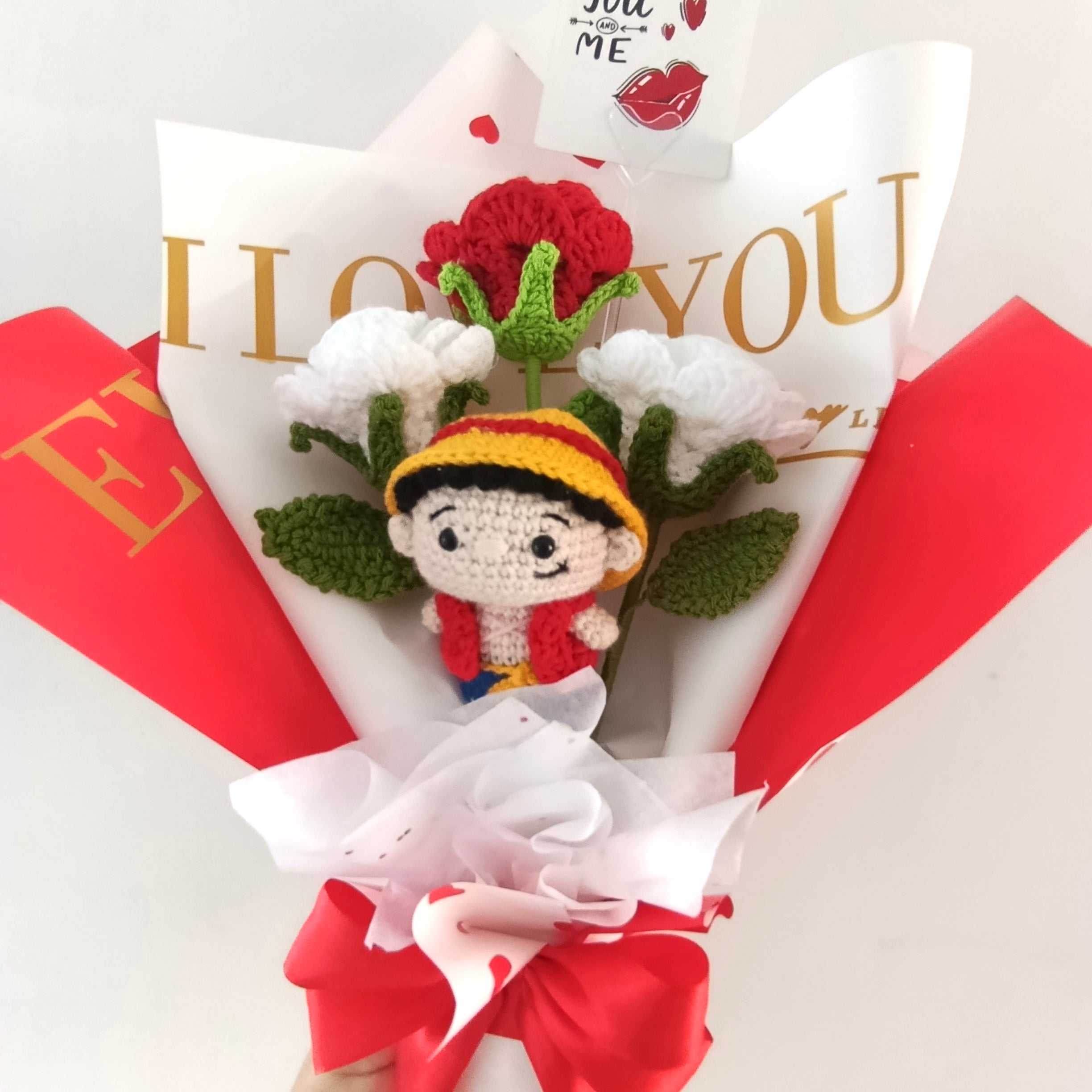 Ramo Luffy San Valentín Tejido en Crochet