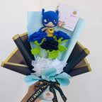 Ramo Crochet Batman con Rosas Azules y Negras