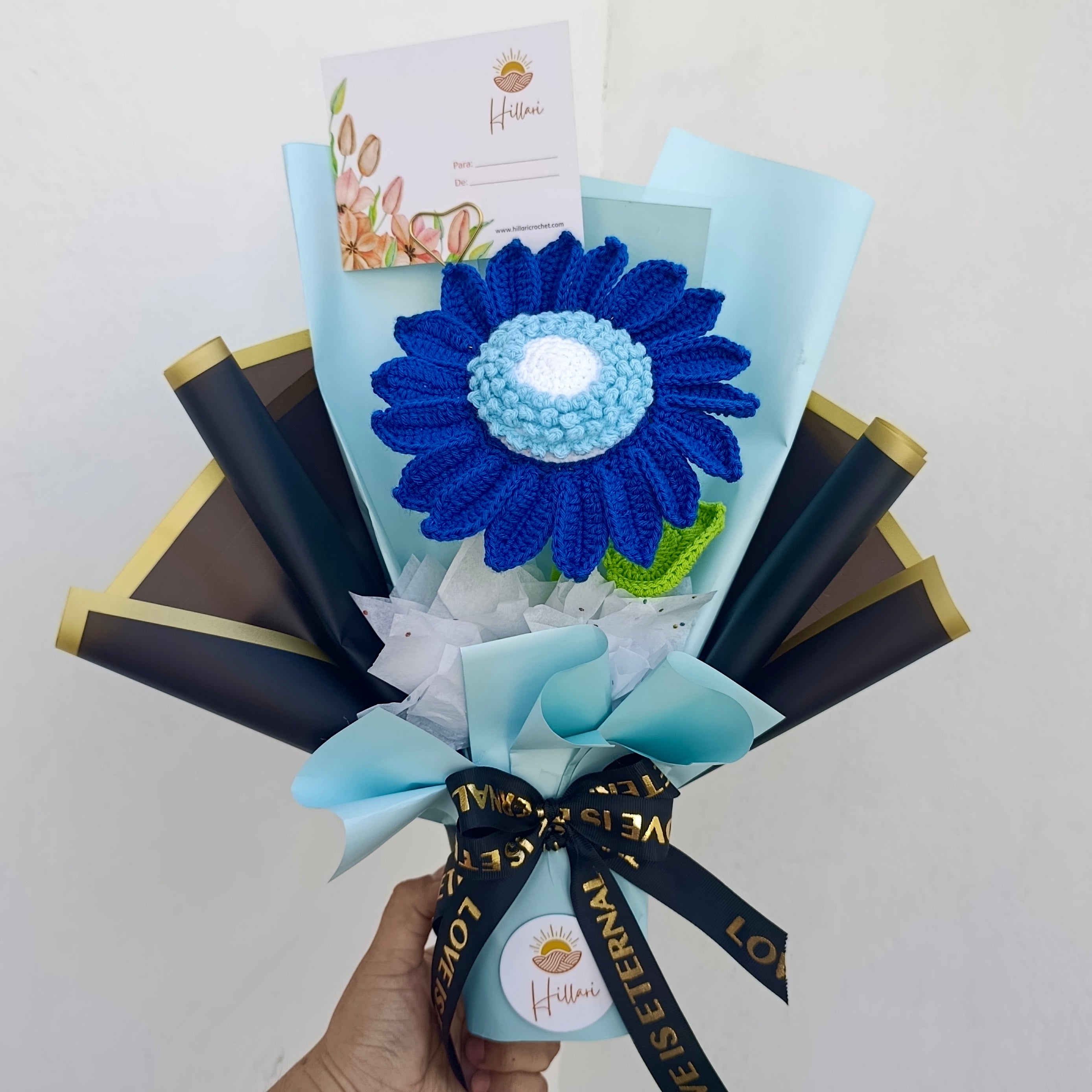 Ramo Girasol Premium Tejido a Crochet