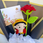 Ramo Luffy Crochet con Rosa