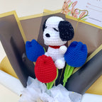 Ramo Snoopy Crochet con Tulipanes