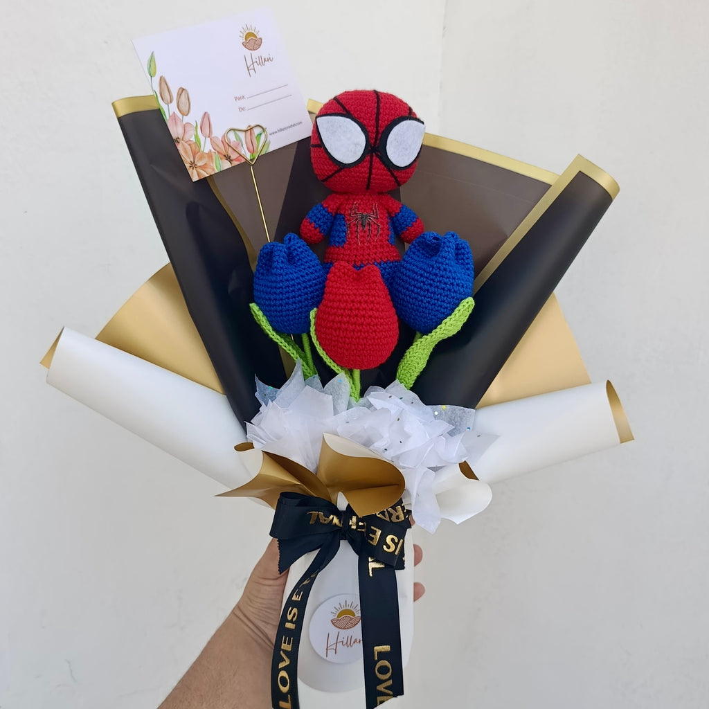 Ramo Spiderman Crochet con Tulipanes