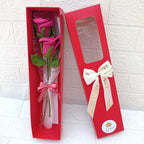 Caja Roja Rosas Premium Tejidas